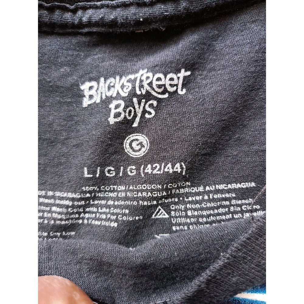 Backstreet Boys T-Shirt Women's LARGE/XL Black Graphic Print Side Slits - Picture 3 of 6